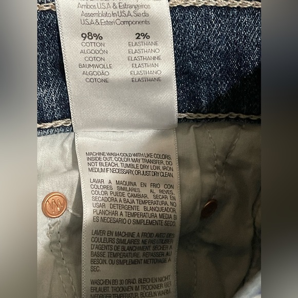 NWT Mother Tomcat Highwaist Frayed Open Cut Medium Wash Denim Jeans Size 25 - Picture 13 of 13